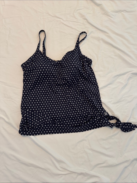 Swimsuits For All Other - Swimsuits For All Navy Polka Dot Side Tie Cami